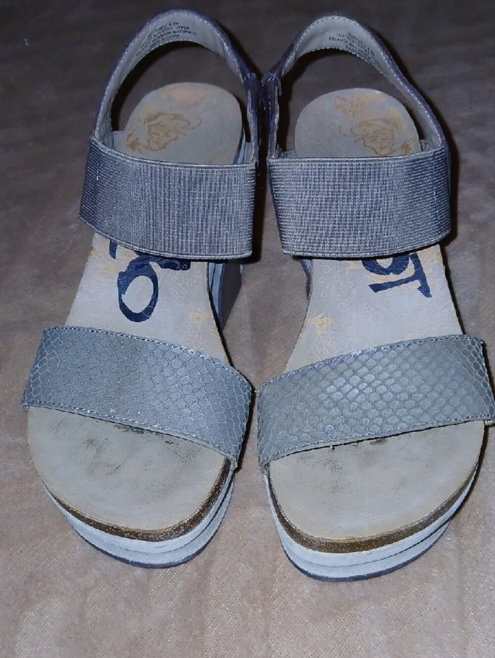 Womens OTBT Bushnell Brown Tan Suede Wedge Platform Wedge Strappy Sandals Sz:6.5